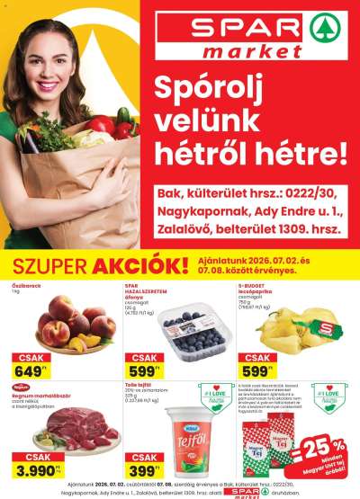 Spar Market Bak, Nagykapornak, Zalalövő szórólap
