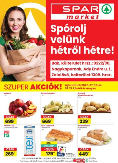 Spar Market Bak, Nagykapornak, Zalalövő szórólap
