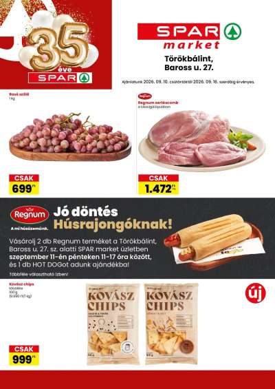 Spar Market akciós újság Törökbálint