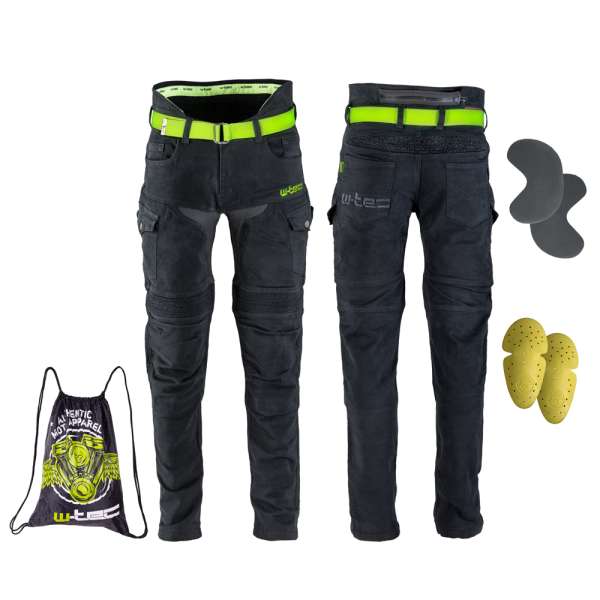 Férfi motoros farmer W-TEC Aredator fekete 