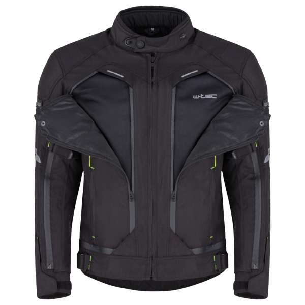 Férfi motoros kabát W-TEC Progair fekete-fluo 