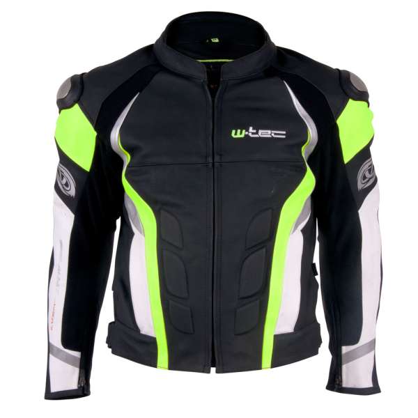 Motoros bőrdzseki W-TEC Velocity fekete-fluo 