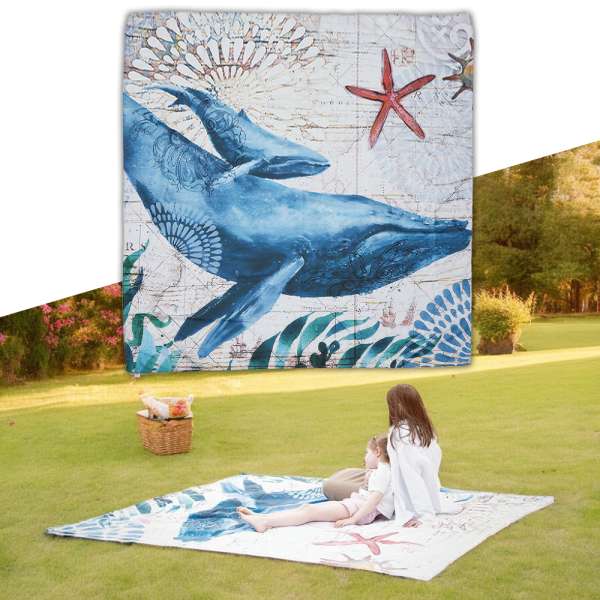 Piknik pokróc inSPORTline Maritino 208x197 cm tengeri élet
