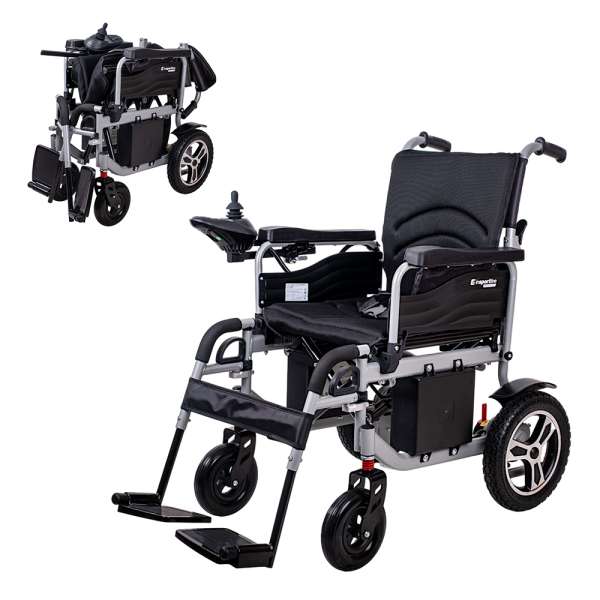 Elektromos kerekesszék inSPORTline Svanson, praktikus, egyszerű, levehető lábtartó, összecsukható kialakítás, joystick vezérlésű, max 130kg