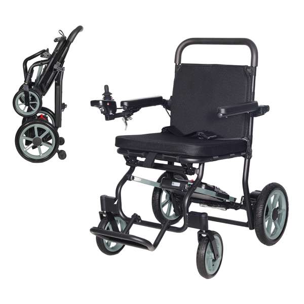 Elektromos könnyű kerekesszék inSPORTline Zauney, LED lámpa, duda, biztonsági öv, automatikus fékrendszer, stabilizáló kerekek, felhajtható kartámasz