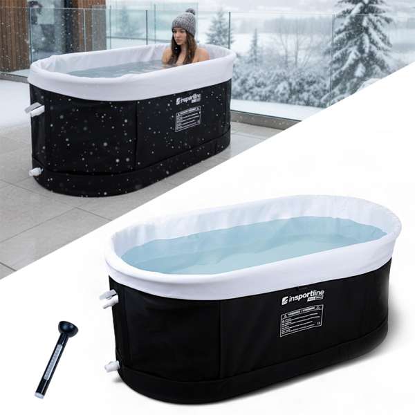 Hordozható merülődézsa inSPORTline FrostPeace, kompakt kialakítás, könnyen összeszerelhető, erős és tartós anyag, hőmérő, utazótáska