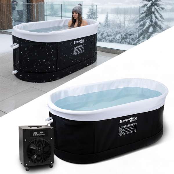 Hordozható edzőkád inSPORTline FrostPeace hőszabályozó rendszerrel, ózonos fertőtlenítés, jég- és melegfürdő opció, alkalmazáshoz való csatlakozás