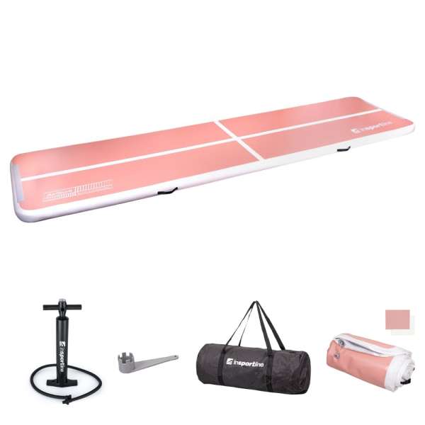 Airtrack kézi pumpával inSPORTline Airstunt 500x100x10 cm, Drop Stitch technológia, javítókészlet, rugalmas anyag, megerősített varratok