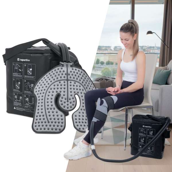 Hűtőkészülék hideg borogatással inSPORTline Coldero, foganytú, vízálló kivitel, vízálló cipzár, 3 intenzitási (áramlási) szint, távirányító