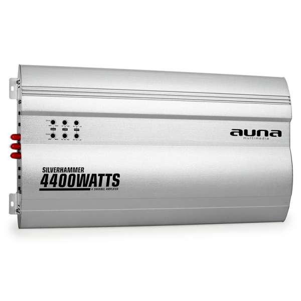 Auna Silverhammer 4-csatornás erősítő autóba, 4400 W, ezüst