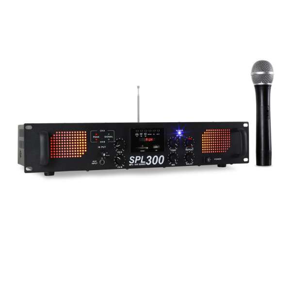 Skytec SPL 300VHF, 300 W, erősítő, USB, SD, MP3
