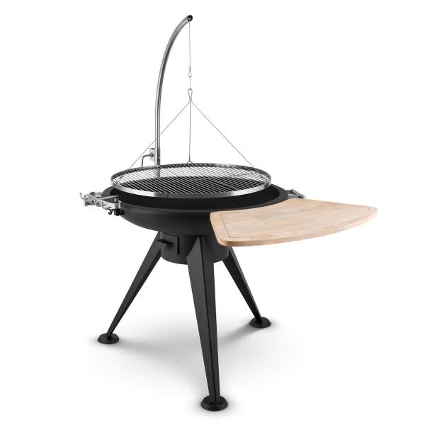 Blumfeldt Delion, akasztható forgó grill, tűzrakóhely, Ø 70 cm, hosszú állvány, rozsdamentes acél
