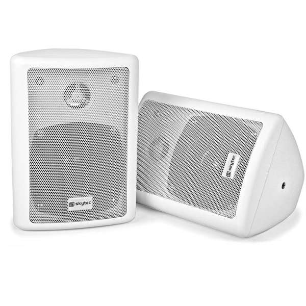 Skytec kétutas sztereó hangfalpár, fehér, max. 75 W, szereléshez szükséges anyagok mellékelve