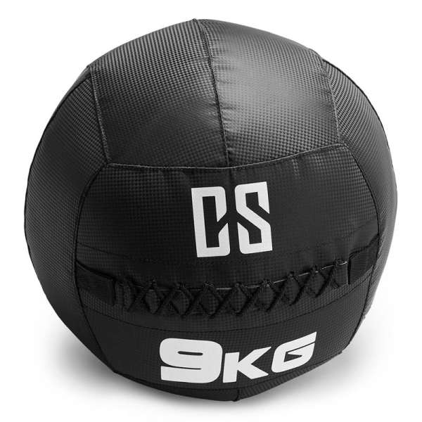 Capital Sports Bravor Wall Ball medicinlabda, PVC, dupla varrások, 9kg, fekete