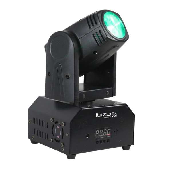Ibiza LMH250-RC, forgófej, mozgó fej, moving head, 10 W CREE LED RGBW 4 az 1-ben, DMX, távirányító