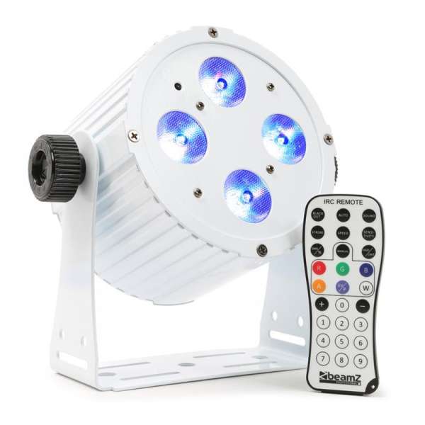 Beamz BAC404 ProPar, 4x18W, 6-1 HEX, DMX, IR, fehér