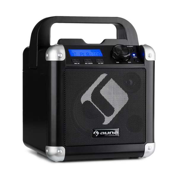 Auna BC-1 karaoke rendszer, bluetooth, akkumulátor, fogantyú, USB, AUX-IN, fekete