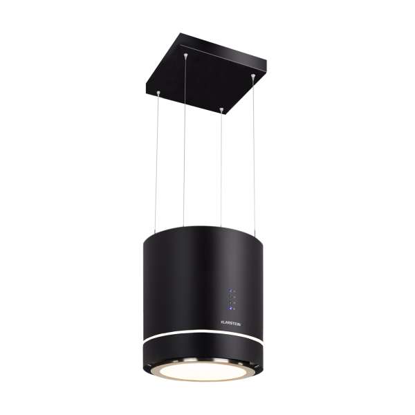 Klarstein Tron Ambience, sziget páraelszívó, Ø 38 cm, légkeringetés, 540 m³/ó, LED, fekete