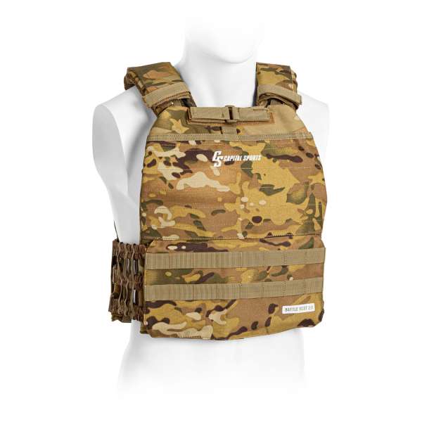 Capital Sports Battlevest 2.0, súlymellény, 2 x 8,75 lbs (4,0 kg) súly, camo