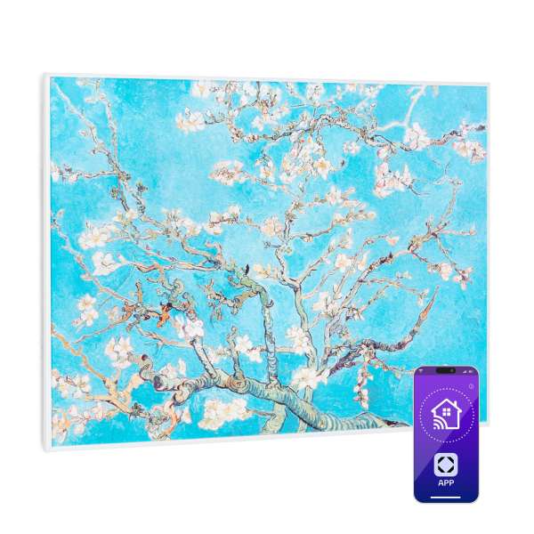 Klarstein Wonderwall Air Art Smart, infravörös hősugárzó, 80 x 60 cm, 500 W, virágok
