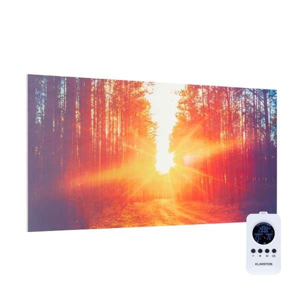 Klarstein Wonderwall Air Art Infinite, infravörös hősugárzó, 120 x 60 cm, 720 W, fali, kép, távirányító
