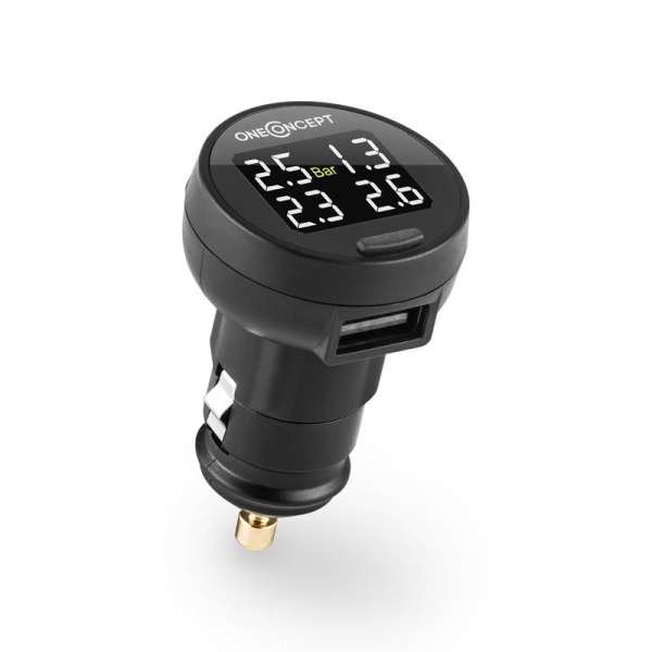 OneConcept AirCo One, vezeték nélküli abroncsnyomásmérő rendszer, USB, szereléshez szükséges anyagok mellékelve