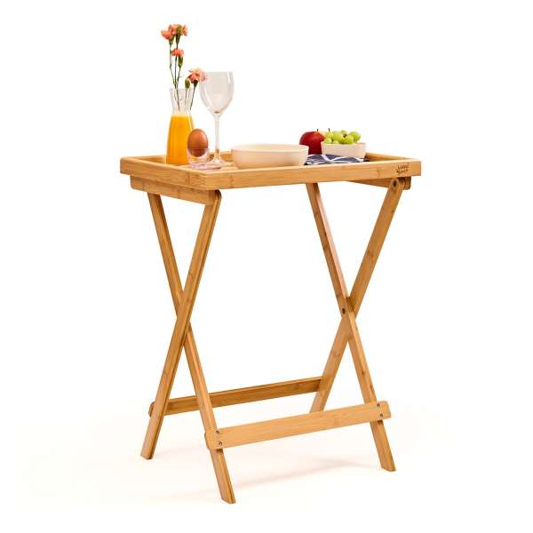Blumfeldt Reggeliző asztalka, könnyű, 50 x 66 x 38 cm, fenntartható, bambusz