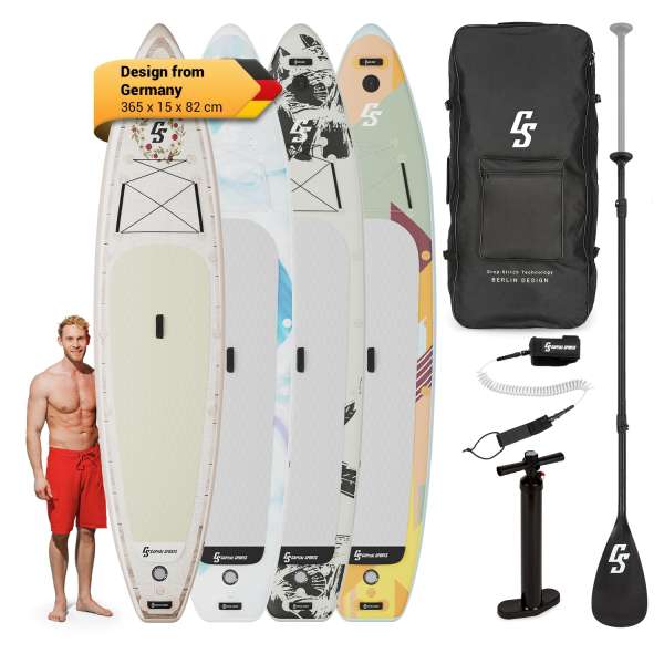 Capital Sports Kipu Allrounder 365, felfújható paddleboard, SUP board Szett, cruiser