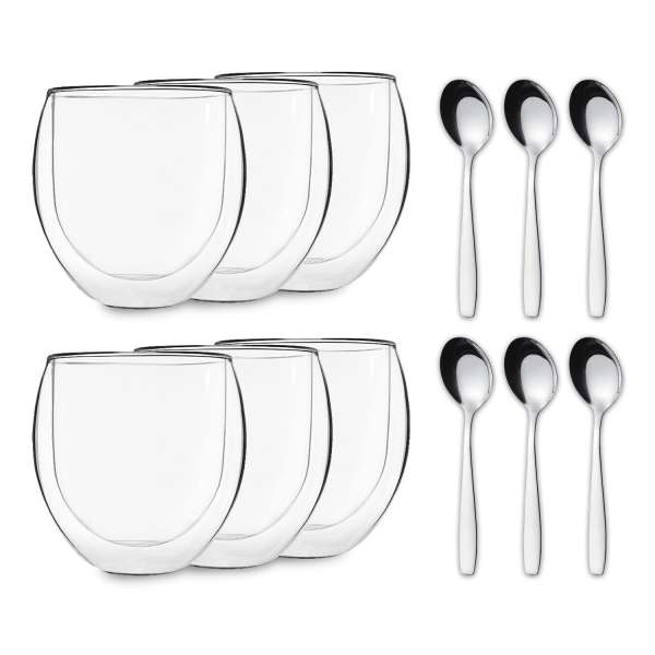 Feelino DUOS Jumbo, duplafalú pohár, 310 ml, kanállal