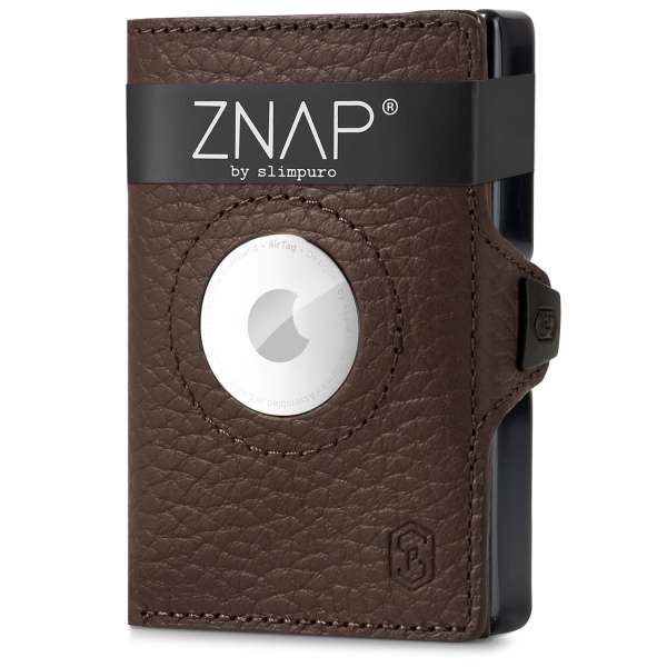 Slimpuro ZNAP Airtag Wallet, 12 kártya, érmés rekesz, 8,9 x 1,8 x 6,3 cm (Sz x Ma x Mé), RFID-védelem
