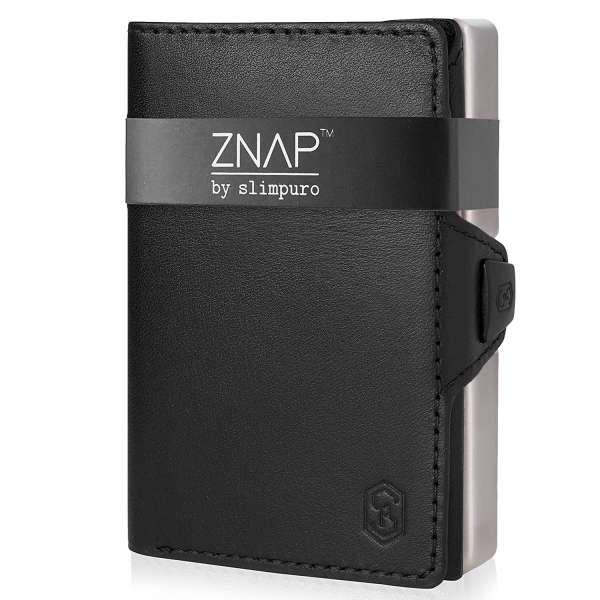 Slimpuro ZNAP, vékony pénztárca, 12 kártya, érmetartó, 8,9 x 1,8 x 6,3 cm (SZ x M x M), RFID védelem