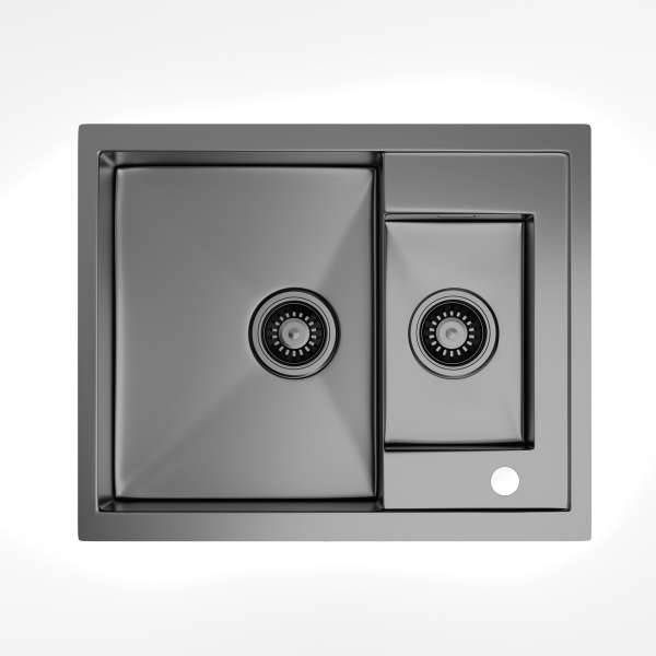 Klarstein TitanSteel konyhai mosogató, 61 x 50 cm, 2 mosogató, rozsdamentes acél, tűzálló