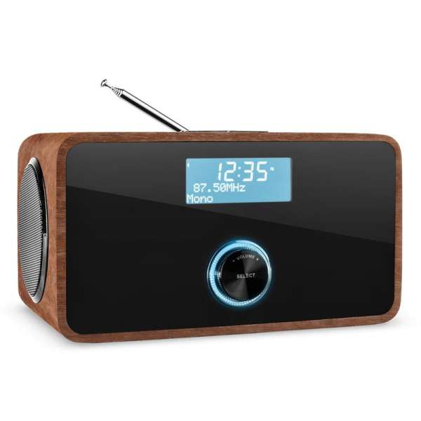 Auna DABStep, diófa, DAB/DAB+ digitális rádió, bluetooth, FM, RDS, ébresztőóra