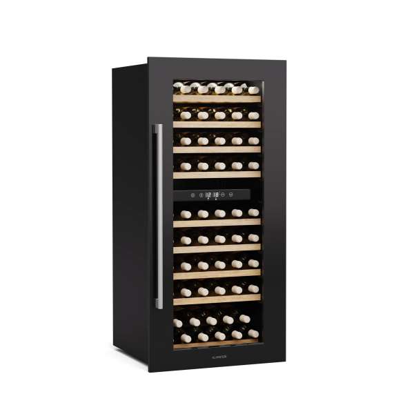 Klarstein Vinsider Duo borhűtő, 79 palack, 2 hűtési zóna, UV védelem, 9 polc, Érintéses vezérlés