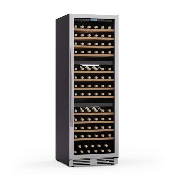 Klarstein Vinovilla Trio borhűtő, 143 palack, 3 zóna, 38 dB, 12 polc, kompresszor, 413 liter