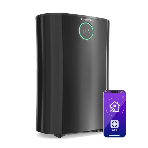 Klarstein DryFy ProConnect 16L párátlanító, 16 l/nap, 18 m², WiFi, App, LED kijelző, 24 órás időzítő