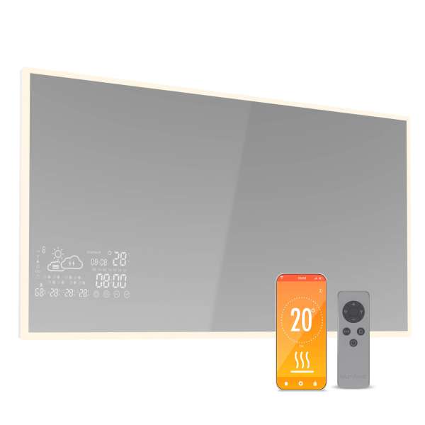 Blumfeldt Infravörös fűtőtest, Smart Mirror, Infravörös sugárzás, 600 W, IP44