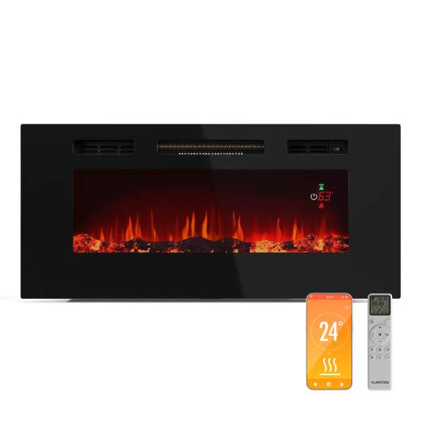 Klarstein Galeras Smart Intelligens elektromos kandalló, 2 hőmérséklet beállítás, 16 - 30°, LED lángillúzió, IOT csatlakozási lehetőség