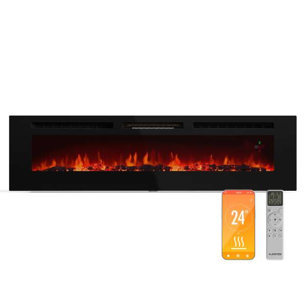 Klarstein Galeras Smart Intelligens elektromos kandalló, 2 hőmérséklet beállítás, 16 - 30°, LED lángillúzió, IOT csatlakozási lehetőség