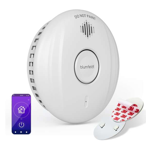 Klarstein SmartVigil Connect WiFi füstérzékelő, 3 éves akkumulátor, alkalmazással történő vezérlés, fúrás nélkül