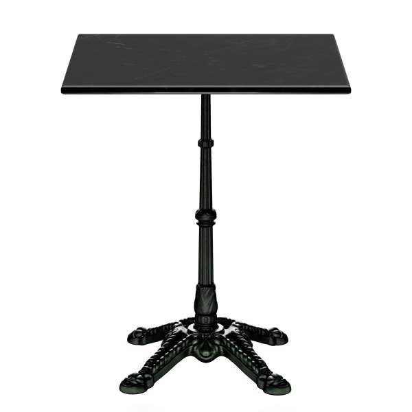 Blumfeldt Patras, bisztró asztal, márvány asztallap, 60 x 60 cm, öntöttvas lábazat