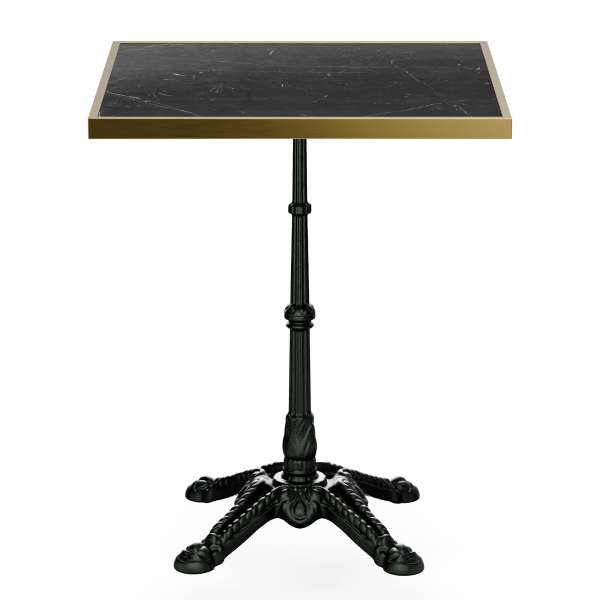 Blumfeldt Patras Lux, bisztró asztal, márvány asztallap, 60 x 60 cm, öntöttvas lábazat