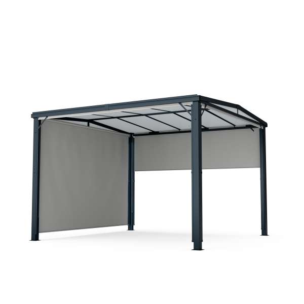 Blumfeldt Pantheon Cortina Solid Sky Pergola 3x3, időjárásálló, porszórt, oldalsó panelek