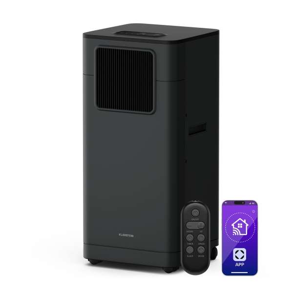 Klarstein Breeze Box 9K Smart PAC légkondicionáló, 3 az 1-ben üzemmód, Intelligens vezérlés, 32 m²-ig, 24ó időzítő, mobil