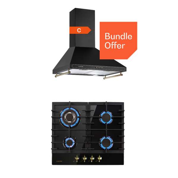 Klarstein Victoria 60 Duo Gázkészlet, Gázfőzőlap, Páraelszívó