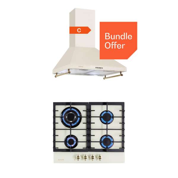 Klarstein Victoria 60 Duo Gázkészlet, Gázfőzőlap, Páraelszívó