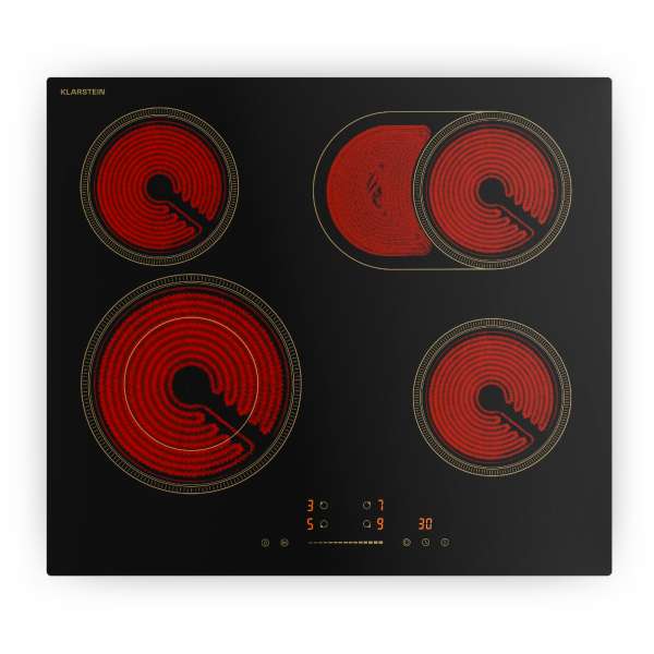 Klarstein Victoria üvegkerámia főzőlap, 4 zóna, Elegáns, időtálló, 6600 W, 60 cm