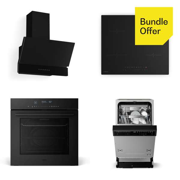 Klarstein Velaire indukciós főzőlap, mosogatógép, sütő, páraelszívó