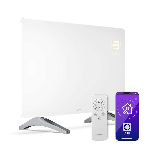 Klarstein Wonderglass infravörös panel | 480 W | 7 - 14 m² | Modern üveg design | 90 cm x 58 cm