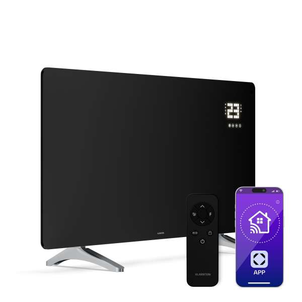 Klarstein Wonderglass infravörös panel | 720 W | 3 - 7 m² | Modern üveg design | 120 cm x 68 cm